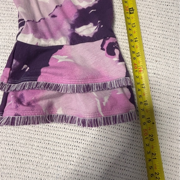 Chico's Women’s Size 4(XXL) Elegant Purple Pink cream Top 3/4 bell fringe sleeve - Picture 10 of 11